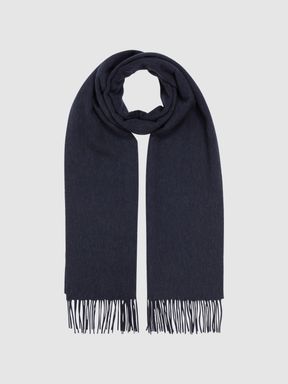 Navy Reiss Picton Cashmere Blend Scarf