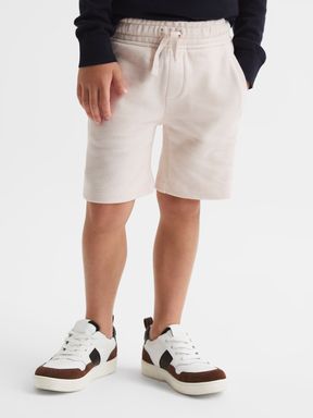 Cream Reiss Henry Drawstring Jersey Shorts