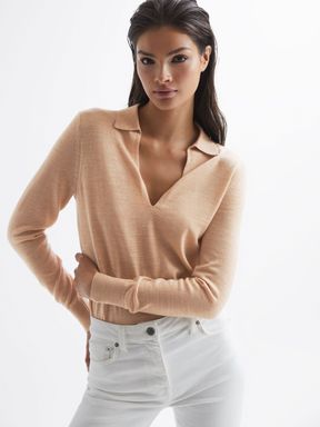 Nude Reiss Candise Collared Knitted Jumper
