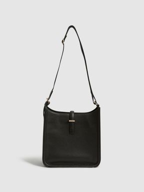 Black Reiss Cleo Leather Shoulder Bag