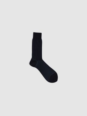 Navy Reiss Cory Two Tone Cotton Socks
