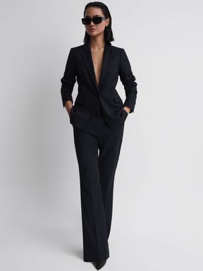 Navy Reiss Haisley Tailored Flare Trousers