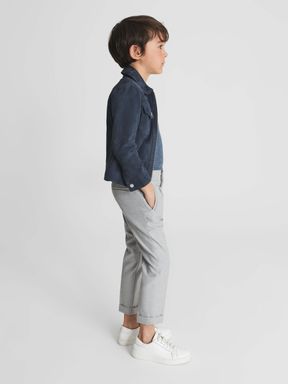 Soft Grey Reiss Brighton Casual Cropped Tapered Trousers