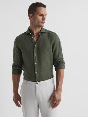 Olive Reiss Ruban Linen Regular Fit Shirt
