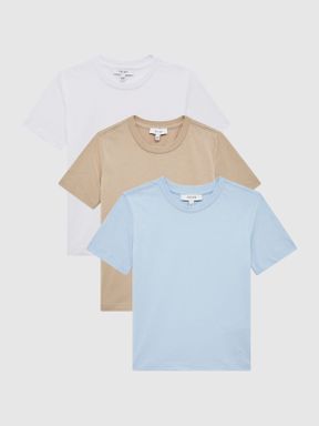 Multi Neutral Reiss Bless Pack Of Three T Shirts
