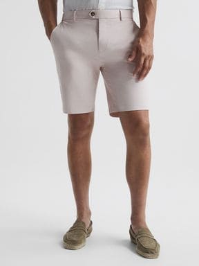 Soft Pink Reiss Wicket Casual Chino Shorts
