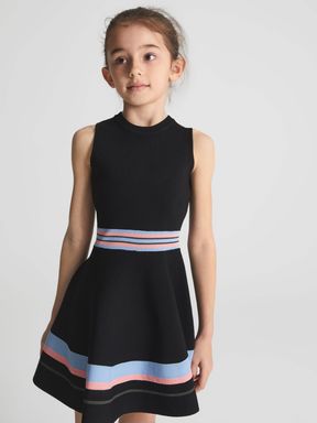 Black Reiss Elsie Junior Knitted Mini Dress