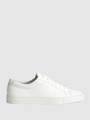 White Reiss Luca Low Top Trainers