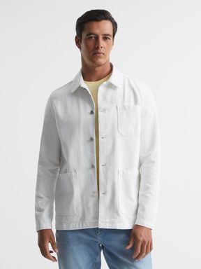 White Reiss Distant Cotton Twill Worker Jacket
