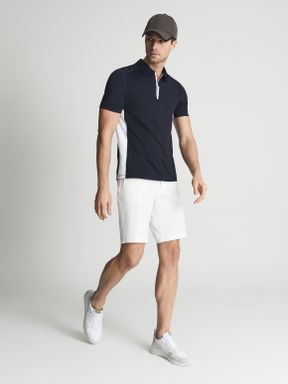 White Reiss Fairway Golf Performance Slim Fit Shorts