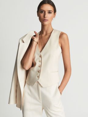 White Reiss Luna Premium Suit Waistcoat