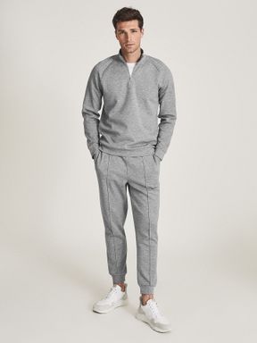 Grey Melange Reiss Premier Neoprene Loungewear Joggers