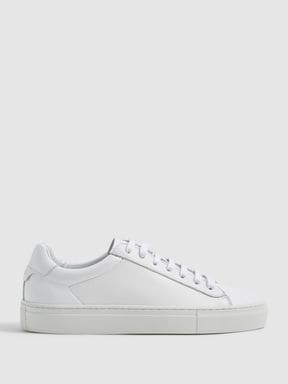 White Reiss Finley Leather Trainers