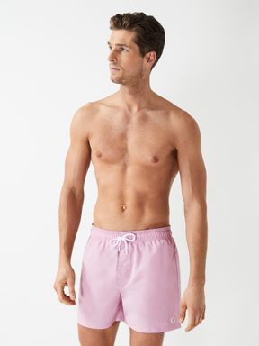 Soft Pink Reiss Wave Plain Drawstring Swim Shorts