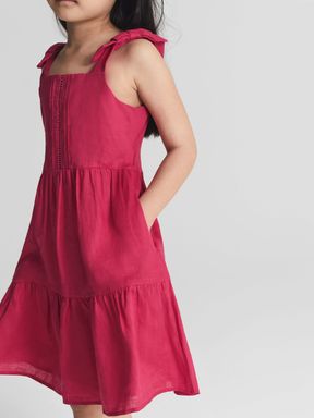 Magenta Reiss Rosie Junior Tie Shoulder Mini Dress