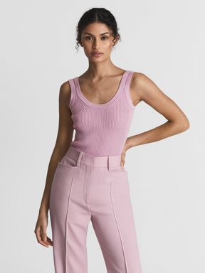 Pink Reiss Sabrina Double Strap Knitted Vest