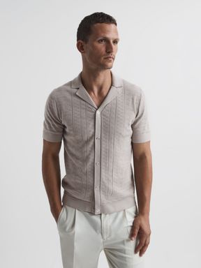 Fawn Reiss Jacob Cuban Collar Stitch Interest Polo Shirts