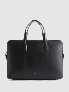 Black Reiss Carter Leather Briefcase