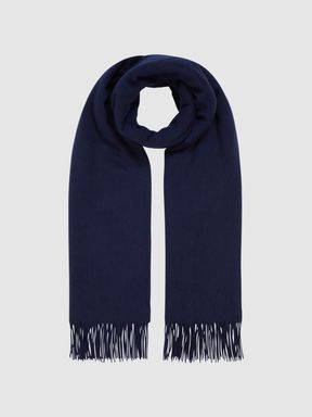 Navy Reiss Picton Cashmere Blend Scarf