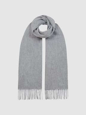 Soft Grey Reiss Picton Cashmere Blend Scarf