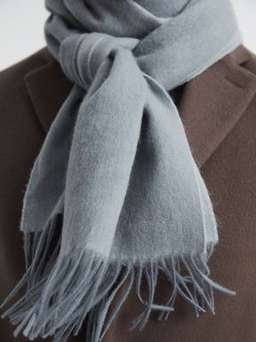 Airforce Blue Reiss Picton Cashmere Blend Scarf