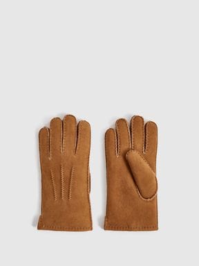 Neutral Reiss Aragon Shearling Gloves