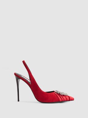 Red Reiss Celeste Sling Back Embellished Heels