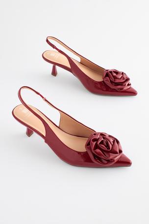 Buy Forever Comfort Patent Corsage Slingback Kitten Heels from Next