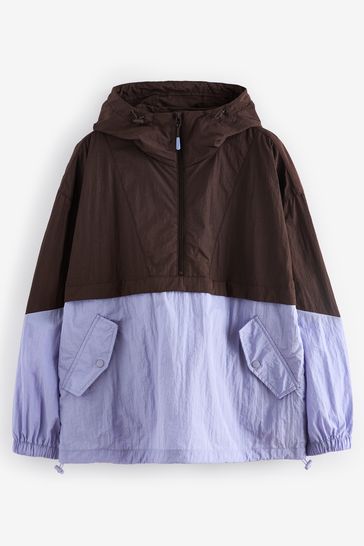 Quarter zip rain jacket with hood store