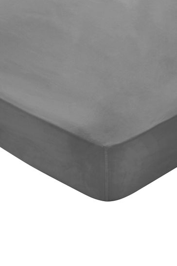 Bedeck of Belfast Charcoal 300 Thread Count Egyptian Cotton Fitted Fitted Sheet