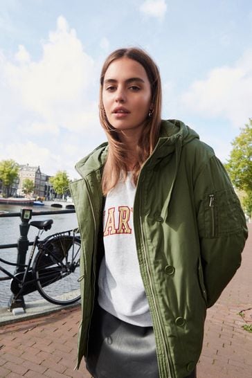 Buy Hooded Bomber Jacket from Next