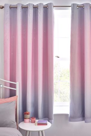 Ombre Glimmer Eyelet Blackout Curtains, Sparkle Shower Curtains Uk