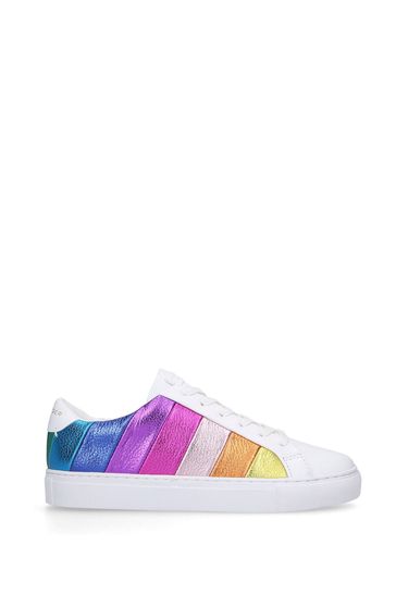 Buy Kurt Geiger Ladies Lane Stripe White Leather Trainers from the Next ...