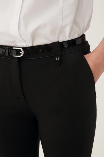Girls Black Leather-Look Pocket Skinny Trousers | New Look