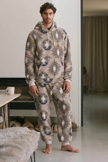 Buy Fleece Borg Cuffed Joggers from Next