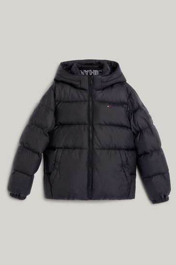 Buy Tommy Hilfiger Boys Black Essential Down Puffer Jacket from
