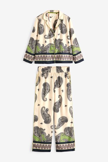 Buy B by Ted Baker Cream Paisley Print Satin Button Through Pyjama