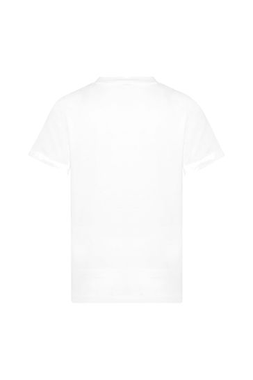 Boys White Cotton T-Shirt