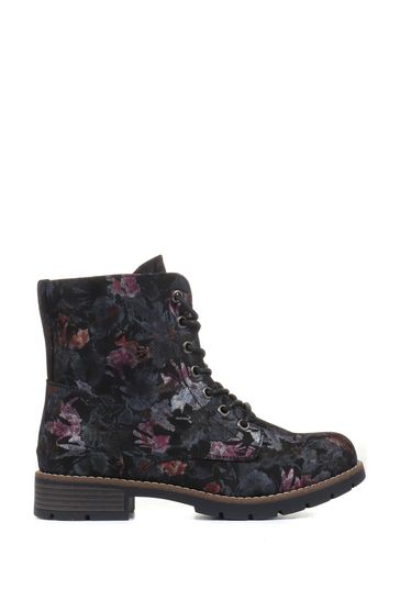 pavers floral ankle boots