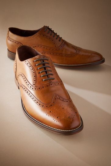 Buy Signature Italian Leather Wing Cap Brogues from the Next UK online shop