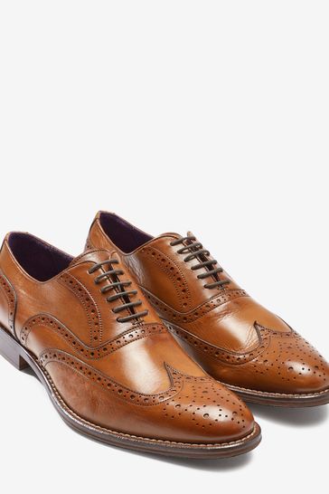 Buy Signature Italian Leather Wing Cap Brogues from Next