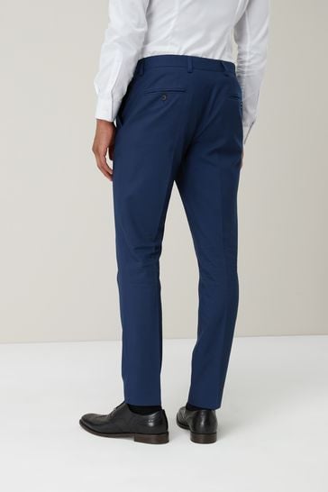 Bright Blue Skinny Suit Trousers