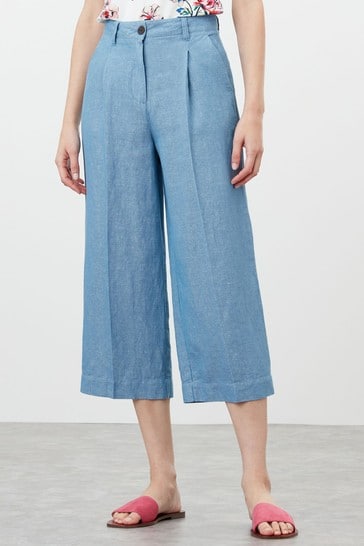 Joules Sabrina Wide Leg Linen Trousers 