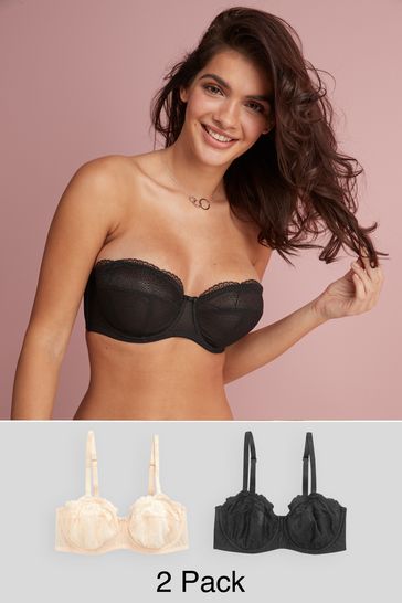 Buy DD+ Non Pad Strapless Bras 2 Pack from Next