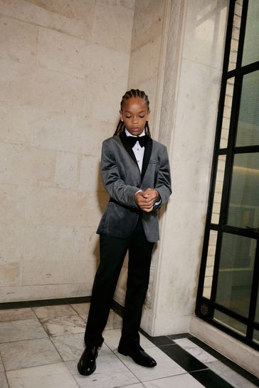 Grey velvet blazer cheap