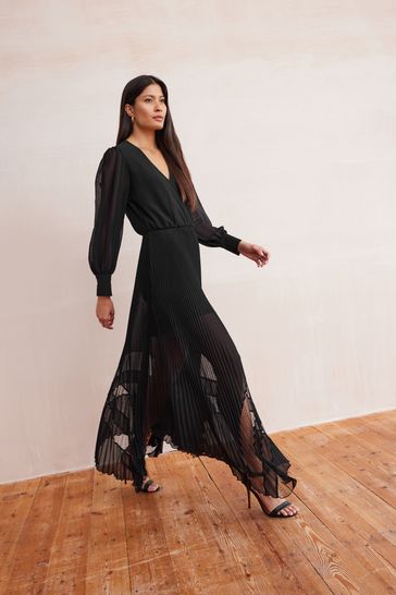 Sheer black 2025 midi dress