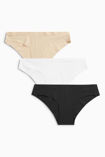 Black/White/Nude Short No VPL Knickers 3 Pack