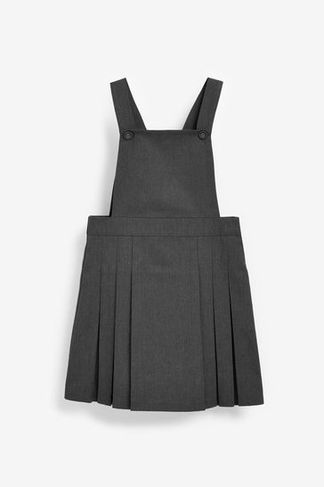 Grey Pleated Tabard Pinafore School Dress 3 14yrs