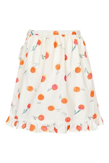 Girls Cream Cotton Skirt