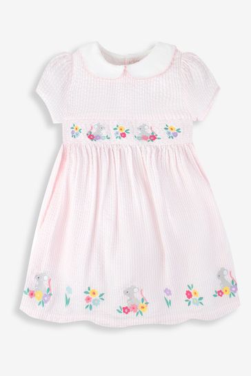 Buy JoJo Maman Bébé Mouse Embroidered Smocked Dress from the Next UK ...